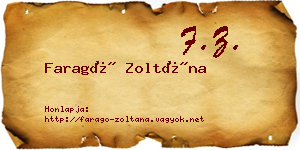 Faragó Zoltána névjegykártya